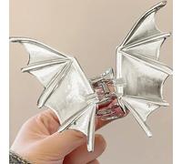 Metal Bat Hair Clips Gothic Matte Black Barrettes for Women, Medieval Party Costume Accessories, Halloween Clips (1 Piece) Gothic Bat Clips for Women Gothic Matte Black Barrettes