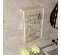 Metal Bathroom and Kitchen Cabinet with Glass Door, 3 Tier Wall Storage Unit, Over Toilet Organizer, Vanity Furniture Options
