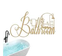 Metal Bathroom Decor | Cut Out Bathroom Door Sign - Vintage Home Wall Art Decoration for Dorm Apartment Entryway Farmhouse