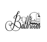 Metal Bathroom Sign - Bathroom Wall Art Metal Word Sign,Decorative Home Wall Art Decoration for Apartment Dorm Hotel Entryway