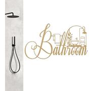 Metal Bathroom Sign,Bathroom Wall Art Metal Word Sign | Decorative Home Wall Art Supplies for Farmhouse Entryway Dorm Hotel Apartment