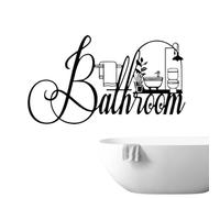 Metal Bathroom Sign - Bathroom Wall Art Metal Word Sign - Vintage Home Wall Art Decoration for Farmhouse Dorm Hotel Apartment