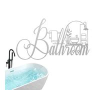Metal Bathroom Sign - Rustic Cutout Metal Bathroom Sign, Vintage Engraved Detail, Iron Alloy Material, Metals Bathrooms Signs | Wall Decor For Farmhouse Entryway, Guest Toilet, Dormitory, Hotel Suite