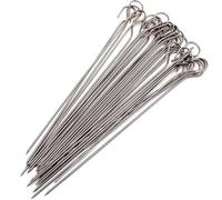 Metal BBQ Skewers 10 20 Pcs Outdoor Camping Picnic Tools Round Roast Skewers Needle Stick Stainless Steel BBQ(1.8mm 15cm 20pcs)