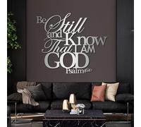 Metal Be Still Wall Art, Psalm 46:10 Wall Decor, Christian Hanging, Metal Artwork Decoration, Modern Art Sculpture Home Decor for Living Room,Bedroom Hallway and Stairs Nature Home (Sil