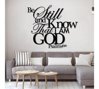 Metal Be Still Wall Art, Psalm 46:10 Wall Decor, Christian Hanging, Metal Artwork Decoration, Modern Art Sculpture Home Decor for Living Room,Bedroom Hallway and Stairs Nature Home (Bla