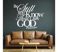 Metal Be Still Wall Art, Psalm 46:10 Wall Decor, Scripture Hanging, Metal Artwork Decoration, Modern Art Sculpture Home Decor for Living Room,Bedroom Hallway and Stairs Nature Home (Whi