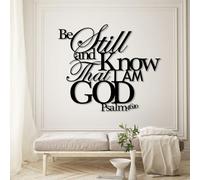 Metal Be Still Wall Art, Psalm 46:10 Wall Decor, Scripture Hanging, Metal Artwork Decoration, Modern Art Sculpture Home Decor for Living Room,Bedroom Hallway and Stairs Nature Home (Bla