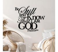 Metal Be Still Wall Art, Psalm 46:10 Wall Decor, Scripture Hanging, Metal Artwork Decoration, Modern Art Sculpture Home Decor for Living Room,Bedroom Hallway and Stairs Nature Home (Bla