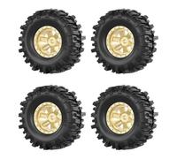 Metal Beadlock Wheels 40mm 0.7" Set 4Pc For Axial SCX30 For Bronco K10 1/30 | RC Car Replacements, metal beadlock wheels and tires improve micro crawler grip and stability Upgrade