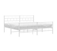 Metal Bed Frame Base with Headboard and Footboard White 183x213 cm vidaXL