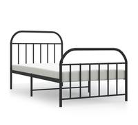 (white, 200 x 200/with headboard & footboard) vidaXL Metal Bed Frame Bedroom Bed Base Bedstead Metal Matress Foundation