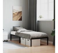 vidaXL Metal Bed Frame Without Mattress Black 80X200cm, Black