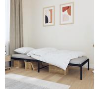 Metal Bed Frame Black Steel 80x200 cm Small Single with Underbed Storage 26cmHgt [EEK: A]