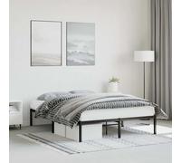 Metal Bed Frame Black Steel Double 135x190cm Low Profile 26cm Clearance w/ Slats