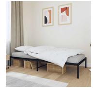 Metal Bed Frame Black Steel Small Single 75x190cm Low Profile Guest Bed Support