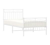 (black, 90x200 cm/with headboard & footboard) vidaXL Metal Bed Frame Home Bedroom Bed Base Mattress Foundation Bedstead