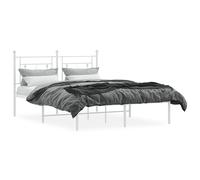 (white, 140 x 200 cm/with headboard) vidaXL Metal Bed Frame Home Bedroom Bed Base Mattress Foundation Bedstead