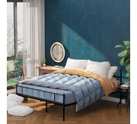HOMCOM Double Metal Bed Frame w/ Headboard & Footboard, Underbed Storage Space - Black