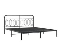 Metal Bed Frame with Headboard and Footboard Base Black 193x203 cm vidaXL