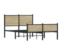 Metal Bed Frame with Headboard and Footboard Sonoma Oak 120x200 cm vidaXL