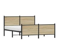 vidaXL Metal Bed Frame without Mattress Sonoma Oak 140x190 cm