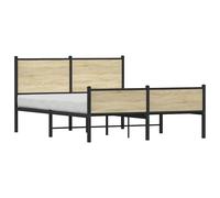 Metal Bed Frame with Headboard and Footboard Sonoma Oak King Size vidaXL