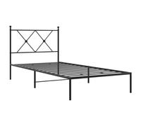 Metal Bed Frame with Headboard Base Bedstead Black 90x190 cm Single vidaXL