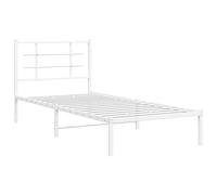 Metal Bed Frame with Headboard Base Bedstead White 90x190 cm Single vidaXL