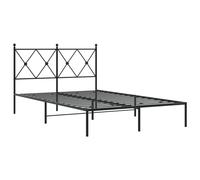 Metal Bed Frame with Headboard Base Black 120x190 cm Small Double vidaXL