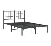 Metal Bed Frame with Headboard Base Black 120x190 cm Small Double vidaXL