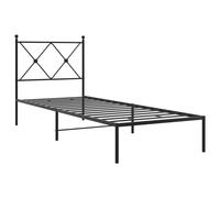Metal Bed Frame with Headboard Base Black 75x190 cm Small Single vidaXL