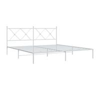 Metal Bed Frame with Headboard Base White 180x200 cm Super King vidaXL
