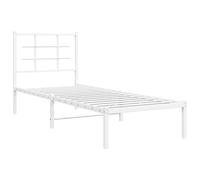 Metal Bed Frame with Headboard Base White 75x190 cm Small Single vidaXL