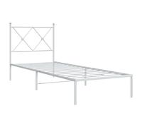 Metal Bed Frame with Headboard Base White 75x190 cm Small Single vidaXL