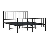 vidaXL Metal Bed Frame without Mattress with Footboard White 160x200cm