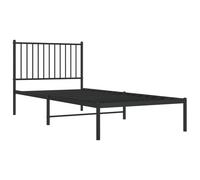 (without headboard, 90 x 200 cm) vidaXL Metal Bed Frame with Headboard Bedroom Metal Platform Bed Base Bedstead