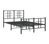 Metal Bed Frame with Headboard&Footboard Black 120x190 cm Small Double vidaXL
