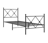 Metal Bed Frame with Headboard & Footboard Black 75x190 cm Small Single vidaXL
