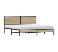 vidaXL Metal Bed Frame with Headboard Bed Base Bedstead Sonoma Oak 183x213 cm