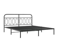 Metal Bed Frame with Headboard Home Base Bedstead Black 193x203 cm vidaXL