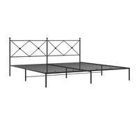 Metal Bed Frame with Headboard Home Base Bedstead Black 193x203 cm vidaXL