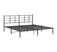Metal Bed Frame with Headboard Home Base Bedstead Black 193x203 cm vidaXL