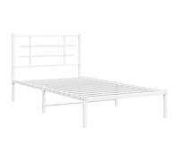 Metal Bed Frame with Headboard Home Base Bedstead White 100x190 cm vidaXL