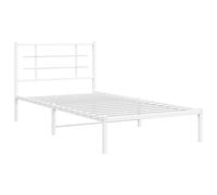 Metal Bed Frame with Headboard Home Base Bedstead White 100x200 cm vidaXL
