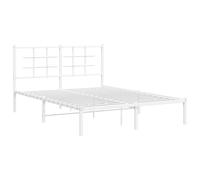 Metal Bed Frame with Headboard Home Base Bedstead White 140x190 cm vidaXL