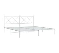 Metal Bed Frame with Headboard Home Base Bedstead White 183x213 cm vidaXL