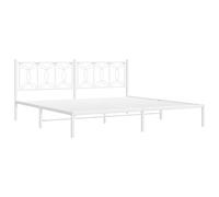 Metal Bed Frame with Headboard Home Base Bedstead White 193x203 cm vidaXL