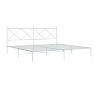 Metal Bed Frame with Headboard Home Base Bedstead White 193x203 cm vidaXL