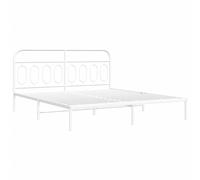 Metal Bed Frame with Headboard Home Base Bedstead White 193x203 cm vidaXL